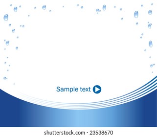 Blue background with water drops vector