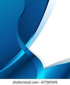 Blue background with wave - Abstract Business Background