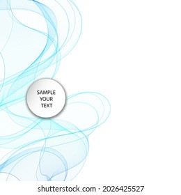 Blue background with wave. Abstraction as a design element. Layout for presentation