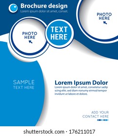 Blue background with wave - brochure design of flyer