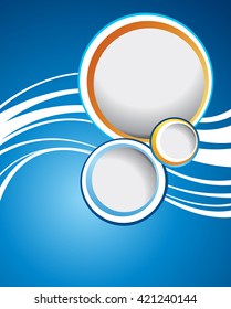 Blue background with wave - brochure design of flyer