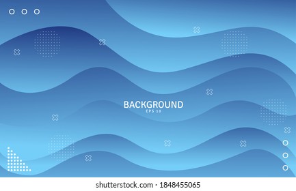 fondo azul, fondo de diseño ondulado, gradiente de moda, fondo, fondo de diseño geométrico colorido, vector