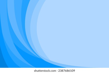 blue background with wave shape curve for banner, poster, web, flayer with empty space for text