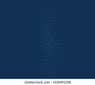 Blauer Hintergrund mit gewölbten gepunkteten Linien. Einfarbige Hintergrundbilder zum Erstellen von Hintergründen, Vorlagen, Plakaten in einem modernen minimalistischen Stil.Abstraktes Panel. Vektorgrafik