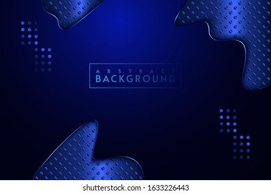 Blue Background with Wavy and Metal Shape Decoration