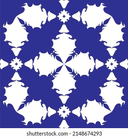 blue background with white abstract pattern