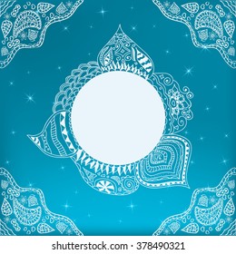 Blue background with white beautiful curl for web and mobile applications, art template design, list, page, banner, idea, cover, booklet, document, print, flyer, book, blank, card