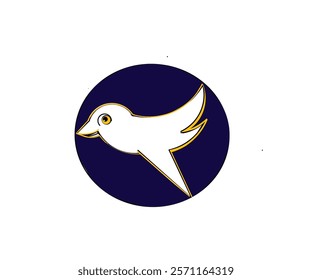 Blue background white bird icon vector design