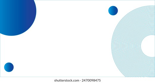 blue background with white circle rings in faded distressed vintage grunge texture design, old geometric pattern paper vector