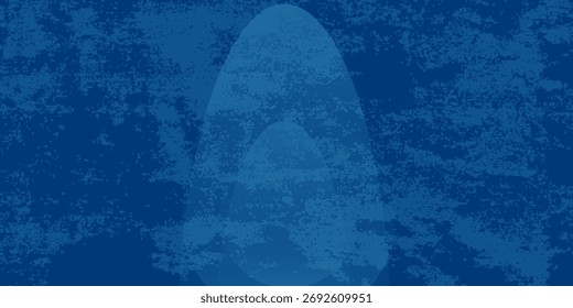 blauer Hintergrund mit weißen Kreisringen in verblasstem gestresstem Vintage-Grunge-Textur-Design, alte geometrische abstrakte. Illustrationen schön