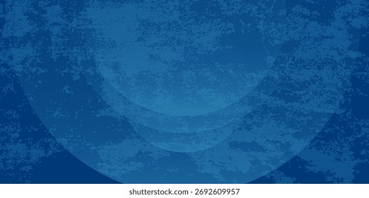 blue background with white circle rings in faded distressed vintage grunge texture design, old geometric abstract. illustrations nice good