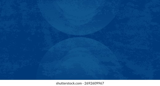 blue background with white circle rings in faded distressed vintage grunge texture design, old geometric abstract. illustrations nice good vector old element