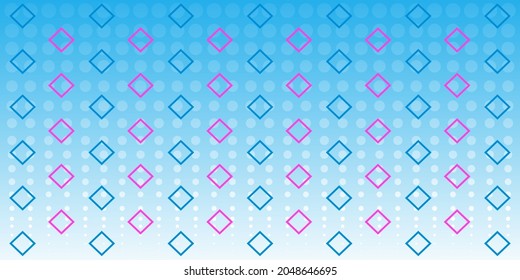 blue background with white dots, blue and pink rectangular geometric vectors, vector designs for invitations, banners, posters, templates, wallpapers, and more 