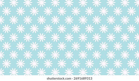 Blue Background with White Floral Pattern