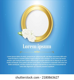 Fondo azul con jazmín blanco para tarjeta de saludo, publicidad, sitio web, volantes, afiches.