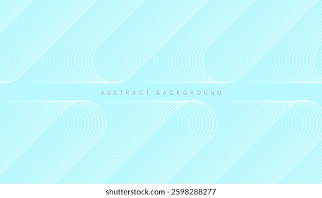 Blue background with white lines. Abstract background with curves and straight lines.