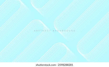 Blue background with white lines. Abstract background with curves and straight lines.