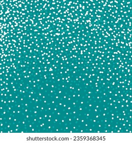 Blue background of white snow dots. Vector illustration