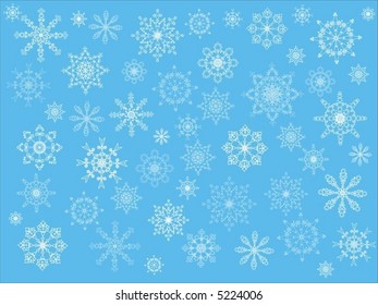 Blue background with white snowflakes