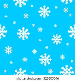 Blue background with white snowflakes