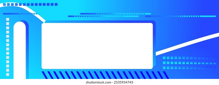 BLUE BACKGROUND WITH WHITE SQUARE FRAME FOR BUSINESS CARDS, INVITATIONS, DIGITAL MARKETING WEBSITES, EPS 10 FILE
