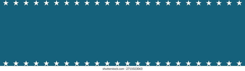 Blue background with white stars border in a rectangular frame