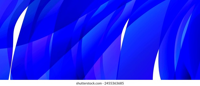 The blue background with a white stripe at the bottom creates a striking contrast. The combination of colors, symmetry, and pattern gives a calming waterlike effect
