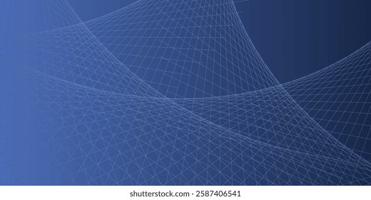 Blue background with white vector graphics. The images appear to have a futuristic feel.