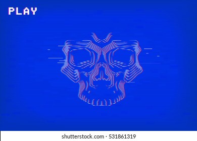 blue background with the word play. vector background