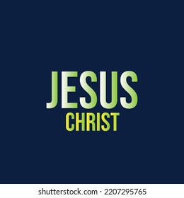 Blue Background Written Jesus Christ Green Stock Vector (Royalty Free ...