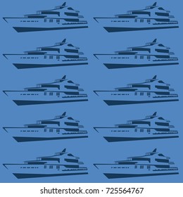 Blue  background with yachts.