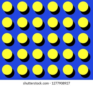 Blue background yellow circle retro shape pattern vector