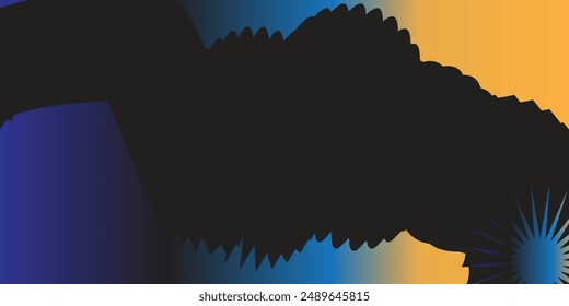 blue background and Yellow and blue hipster futuristic graphic design