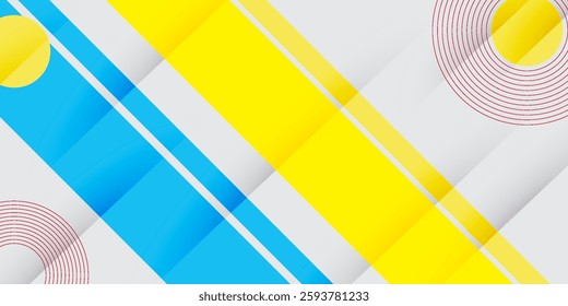 blue background and Yellow and blue hipster futuristic graphic design