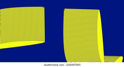 blue background with yellow lines forming an oval, vector abstract