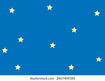 blue background with yellow stars,