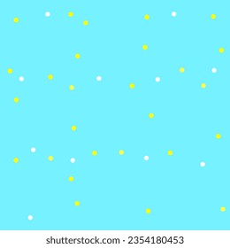 Blue background with yellow and white dots pattern. Vector design.