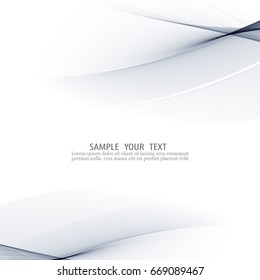 Blue background.Elegant wave in space with place for text