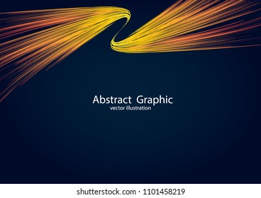 Blue background.Moving curved lines color gold  of abstract background.wallpaper.cover.
abstract background.