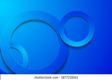 blue backgrounds. 3d circle papercut layer background.