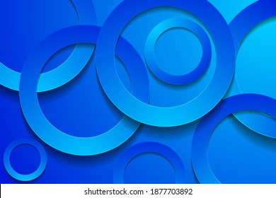 blue backgrounds. 3d circle papercut layer background.