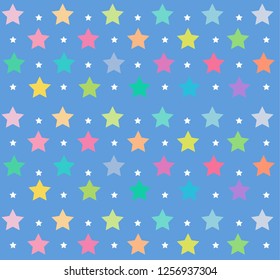 Blue backgrounds pastel stars pattern vector