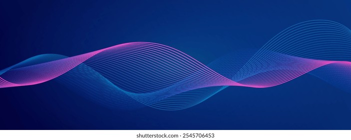 blue background.waving line particle.shape.pink and blue .technology.abstract background.vector illustration.eps 10