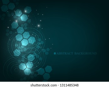 blue backgroune abstract vector geometric hexagon 