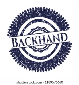 Blue Backhand distressed rubber grunge seal