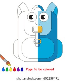 Blue Backpack, the coloring book to educate preschool kids with easy gaming level, the kid educational game to color the colorless half by sample.