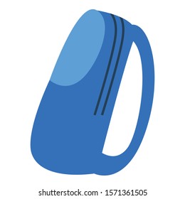 Blue backpack icon. Flat illustration of blue backpack vector icon for web design