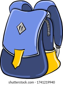 Blauer Rucksack, Illustration, Vektor auf weißem Hintergrund