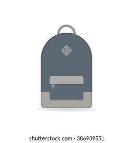 Blue backpack. Isolated backpack on white background. Backpack flat icon