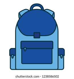 blue backpack on white background